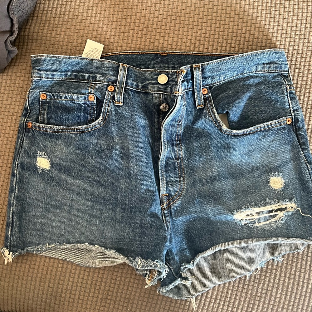 Levis 501 button fly denim shorts
